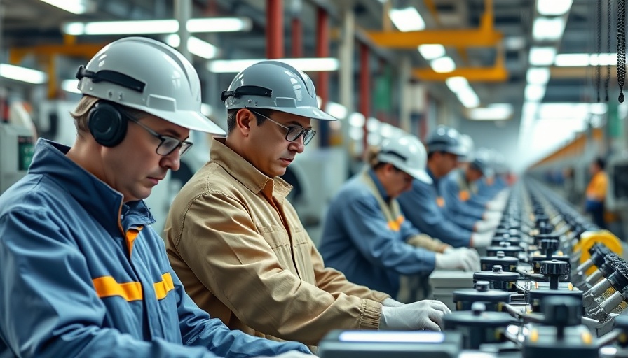 Japan's service sector factory with workers processing biscuits.