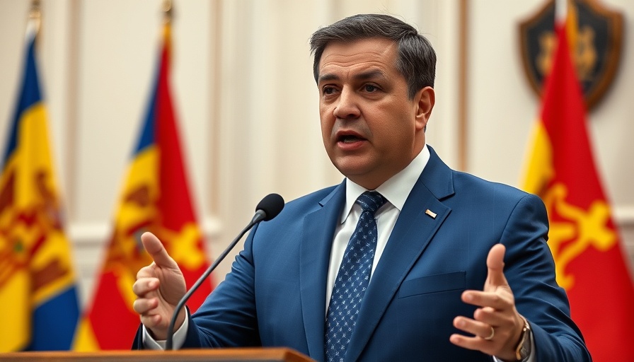 Determined politician addressing Russia troop deployment in Moldova.