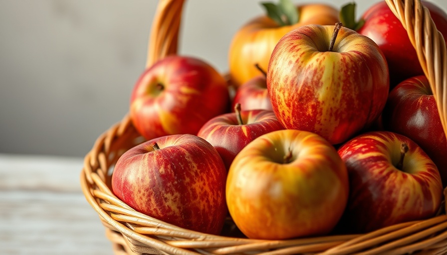 Variety of colorful apples in a woven basket, ideal for growing in Marin.