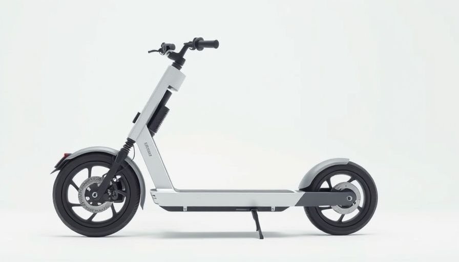 Sleek modern modular electric scooter on white background