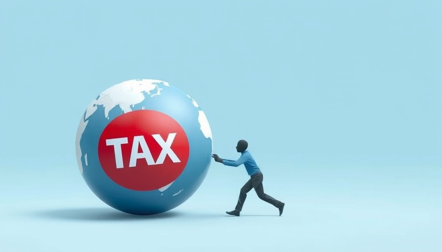AI-powered accounting startups illustration with globe and tax concept.