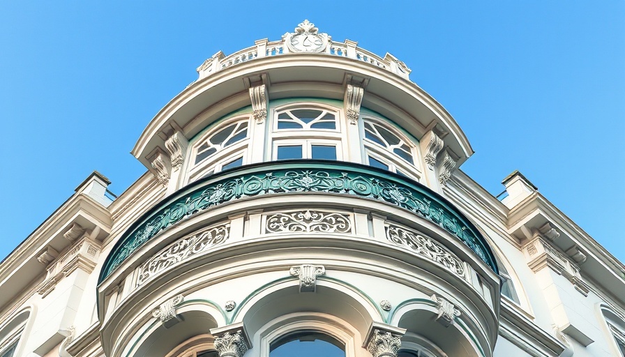 Ornate widow's walk on coastal home roof against blue sky.