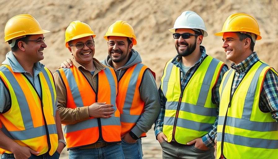 Construction workers discussing cash flow loans for small business.