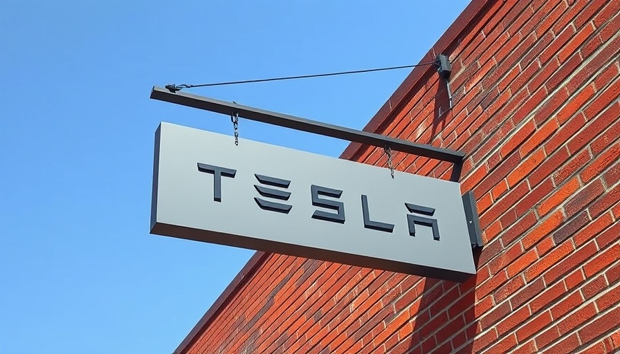 Tesla sign on brick wall under blue sky. Valvoline stock price target context.