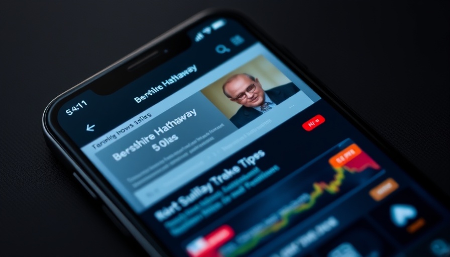 Mobile app with financial news and updates on Berkshire Hathaway.