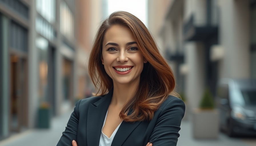 Businesswoman outdoors discussing business tax changes.