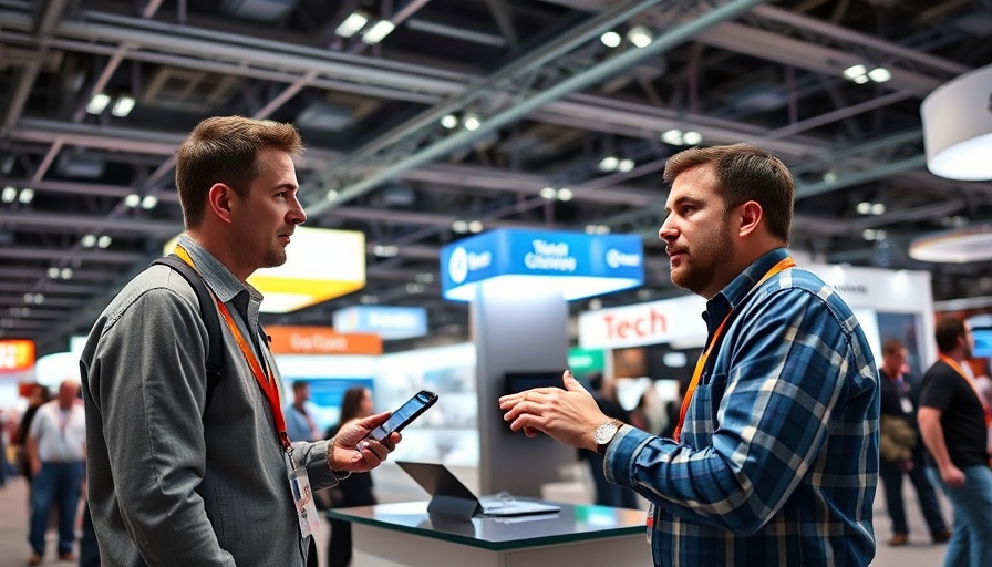 Tech exhibit interaction at TechCrunch Disrupt 2025.