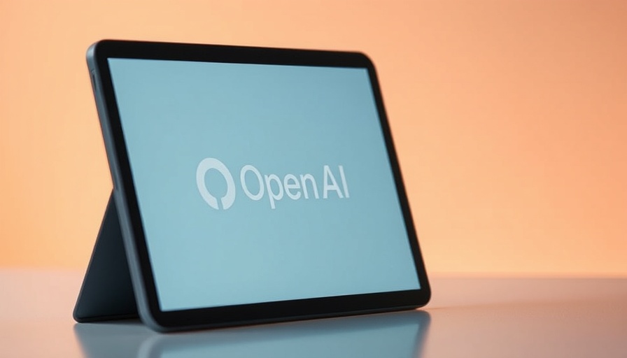 Tablet screen showing OpenAI logo, representing AI browser launch.
