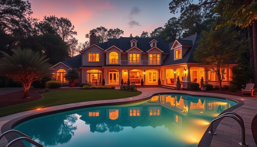 Elegant suburban house with pool at sunset, what to look for when buying a house.