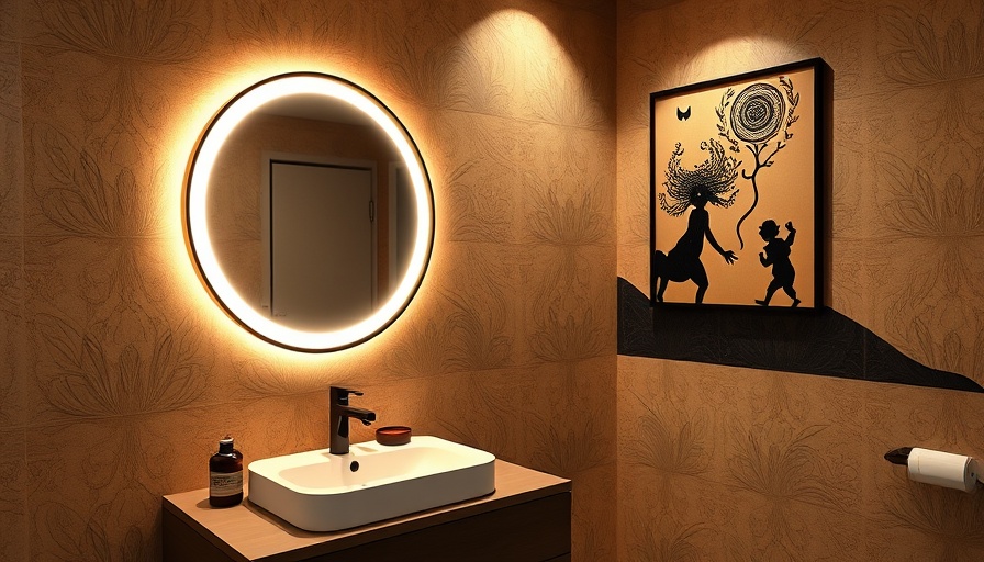Bold Bathroom Design Ideas with artistic wall decor and modern sink