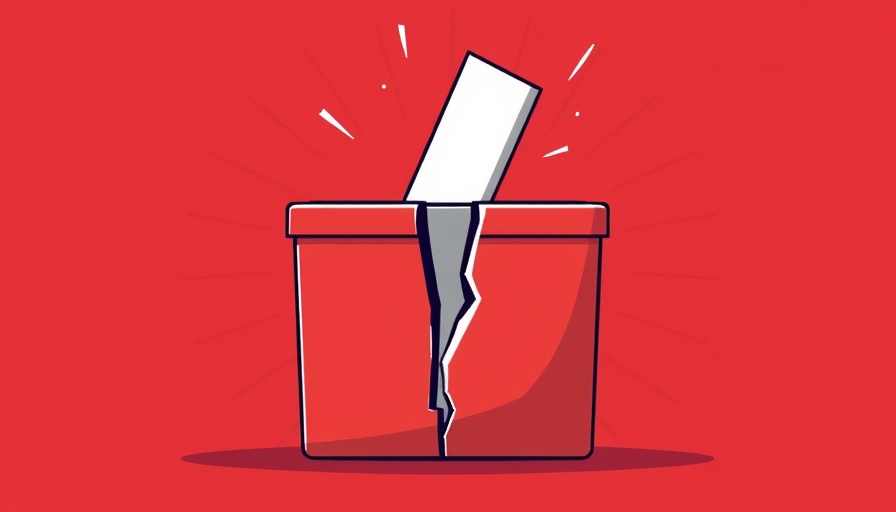 Cracked voting box symbolizing weak yen and Japan's political shift