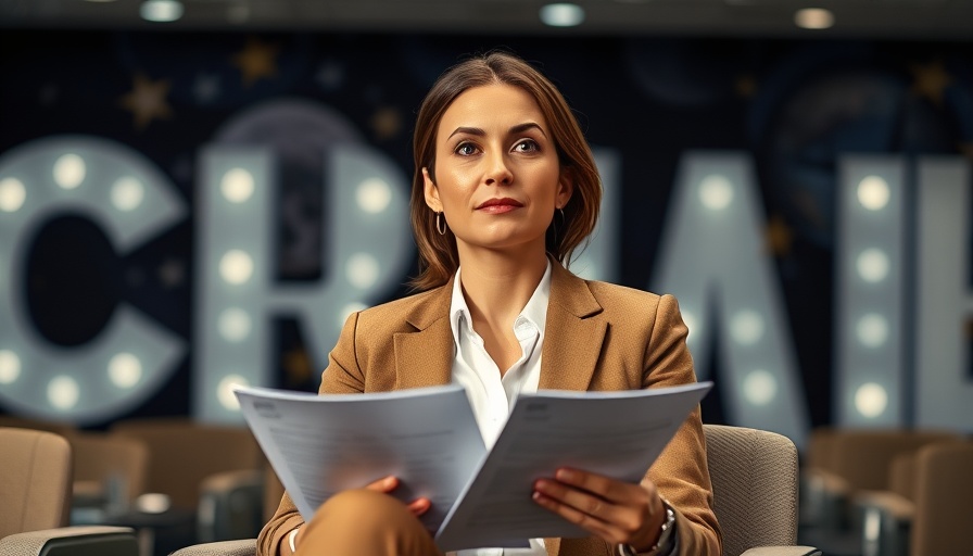 Professional woman at business conference reflecting on semiconductor plant failure