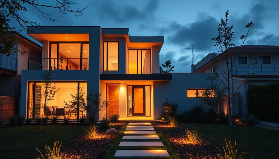 Modern house at twilight, showcasing home selling tips.
