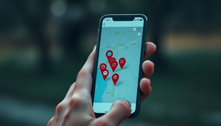 Smartphone with map app showing locations, highlighting SS7 vulnerability surveillance tracking.