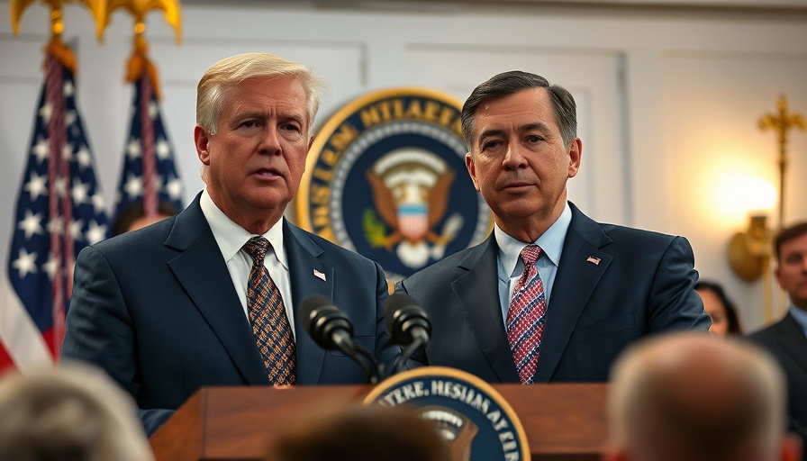 Officials at a press conference on Epstein grand jury records, official backdrop.