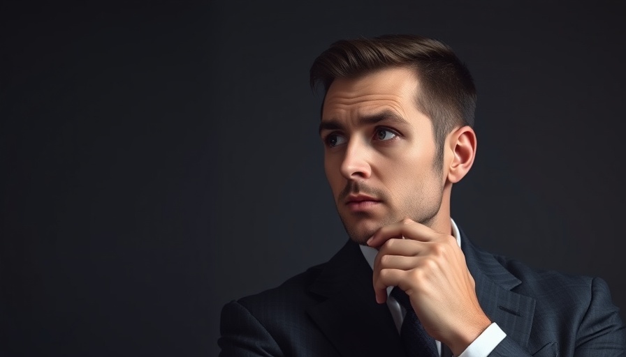 Neuralink small disadvantaged business concept showing a thoughtful executive in a suit.