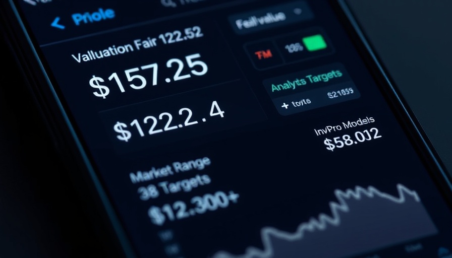 Stock market analysis display with fair value undervaluation metrics