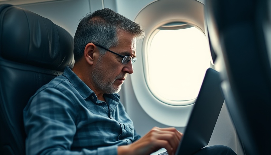 Man pondering AI pricing strategy in airlines on a plane