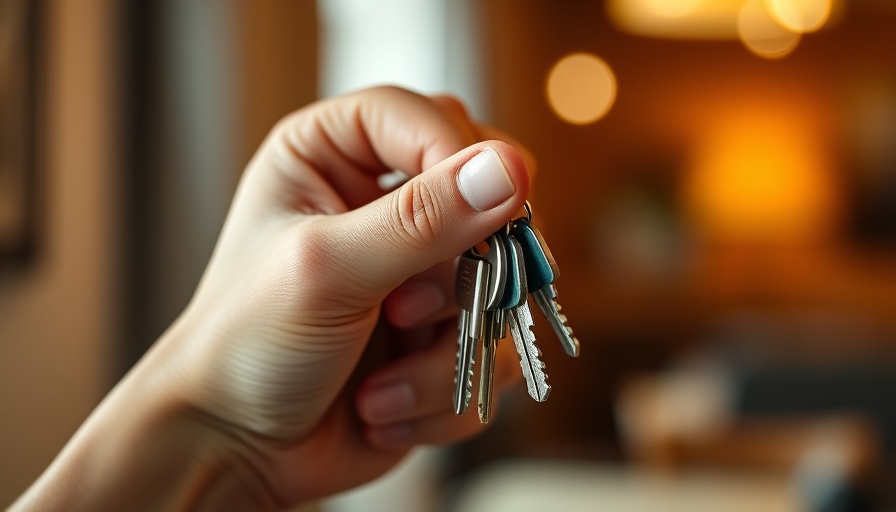 Close-up of hand holding keys, symbolizing selling a house.