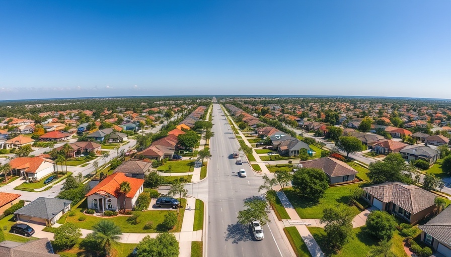 Aerial view of Orlando homes for sale, suburban neighborhood at risk of selling at a loss.