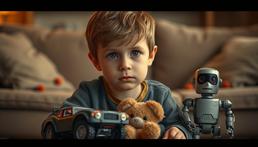 Boy with childhood toys evokes healing power of returning home.