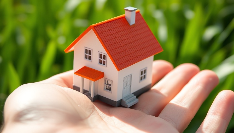 Miniature house on hand symbolizing housing market challenges.