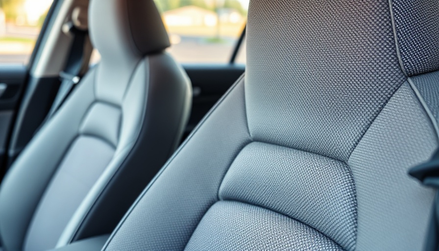 Car seat rail focus in vehicle interior with circle overlay.
