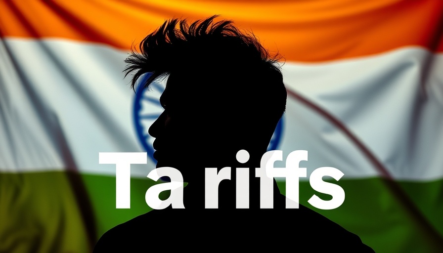 US tariffs impact on India exports with silhouette and Indian flag.