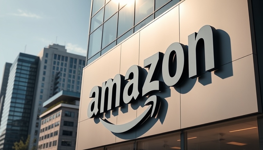 Amazon retail cloud competition, large logo on modern building
