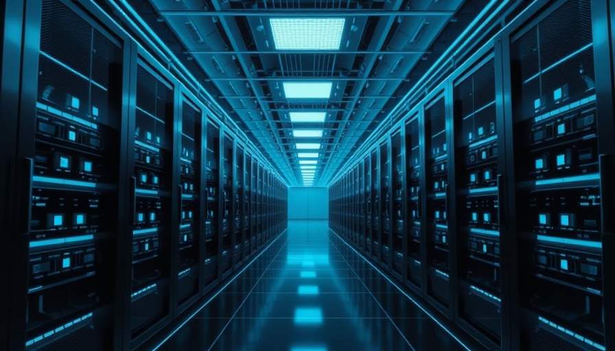 Futuristic data center with AI capacity, wireframe design.