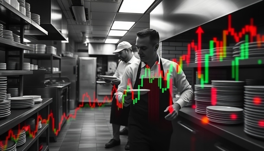 Impact of slowing wage growth on restaurant workers, economic graph overlay.