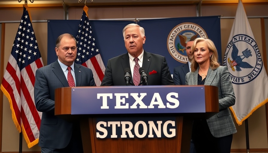 Texas political press conference with officials discussing redistricting.