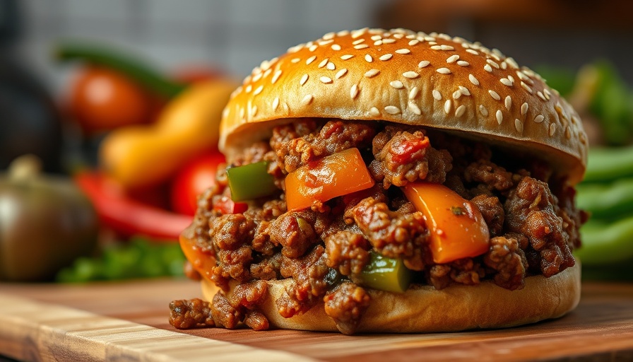 Set it and forget it sloppy joe recipe showcased in a vibrant sandwich close-up.