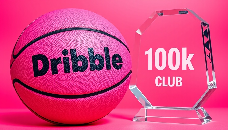 Vibrant design of pink basketball and award