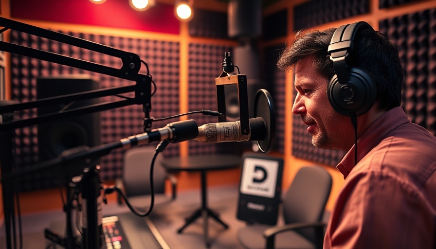 Podcast industry evolution with modern studio setup.