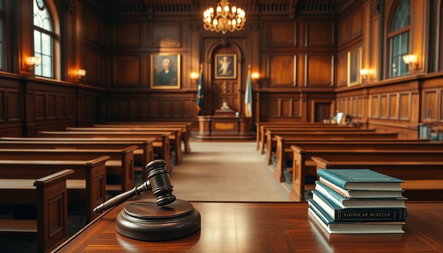 Courtroom setting symbolizing Rivian lawsuit on direct EV sales in Ohio.