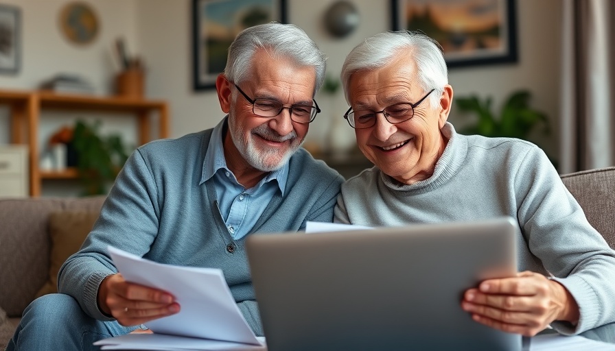 Older couple discussing finances with a laptop and phone, paying off debt with your 403(b).