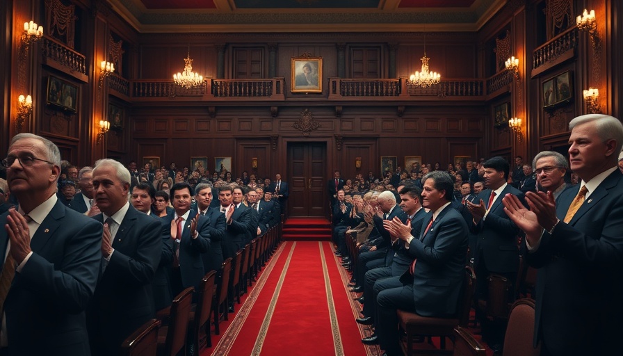 Chinese officials in assembly showcasing bureaucratic efficiency.