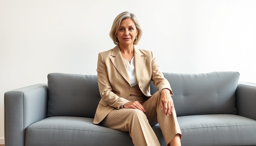 CEO who donates bedding, in a professional setting, seated confidently.