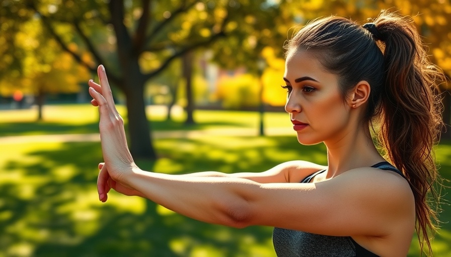 Woman stretching in park at sunset, highlighting fitness.