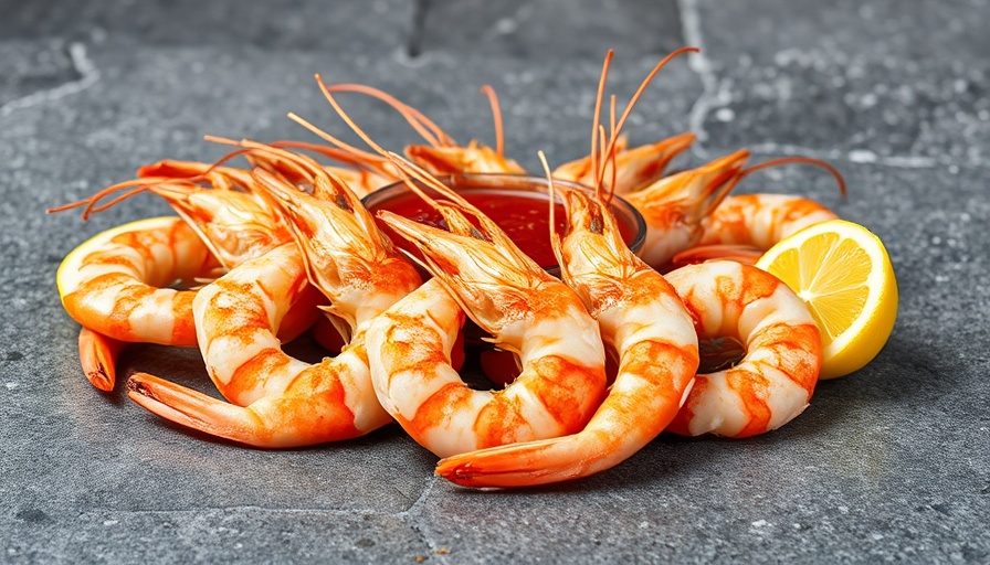 Plate of shrimp with cocktail sauce and lemon slices, shrimp cocktail recipe.