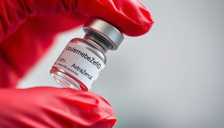 AstraZeneca vial held in red-gloved hand, impact of regulations.
