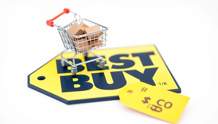 Mini shopping cart on Best Buy logo, symbolizing Best Buy India expansion