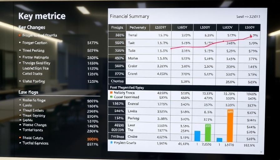 Financial summary chart showcasing organic growth in healthcare investing metrics.