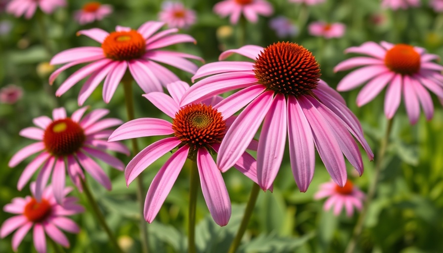 Benefits of Echinacea in Gardening: blooming pink and orange echinacea