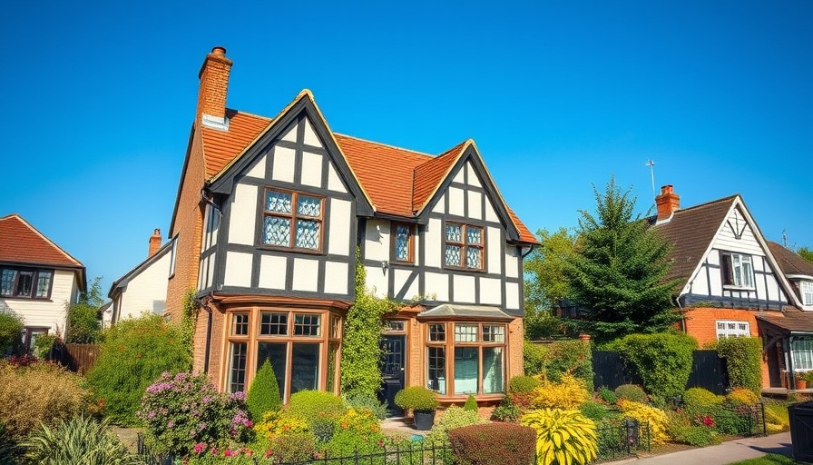 Tudor-style home with lush garden representing adjustable-rate mortgage options.