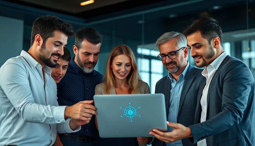 Team discussing AI adoption trends in a modern office setting.