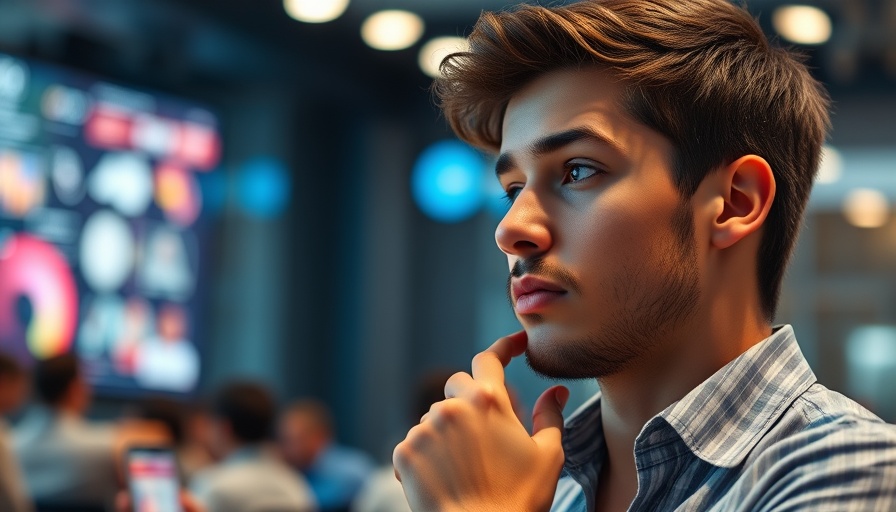 AI relationships in Bay Area: Man at tech conference.