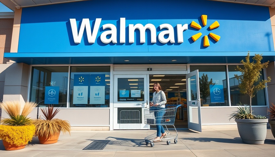 Walmart storefront with shoppers—Walmart Employee Discount.
