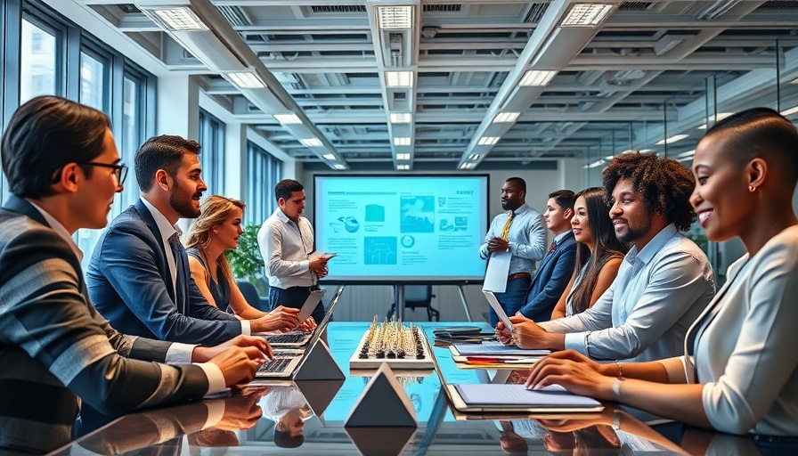 Professionals collaborating in a modern office during AI startup Cohere recruitment.